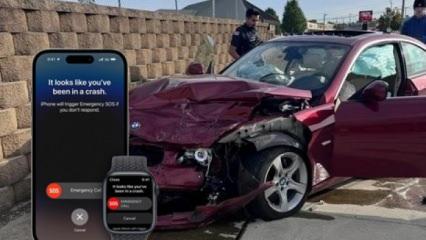 İki BMW'nin çarpıştığı feci kazada iPhone hayat kurtardı!