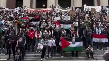 Baskılara boyun eğmediler! Harvard Üniversitesi öğrencilerinden Filistin'e destek