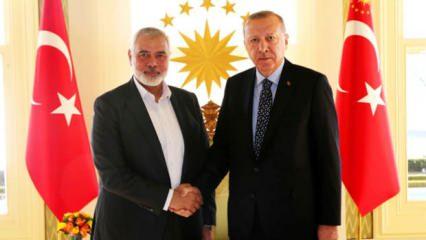 Cumhurbaşkanı Erdoğan, Hamas lideri Heniyye ile görüştü!