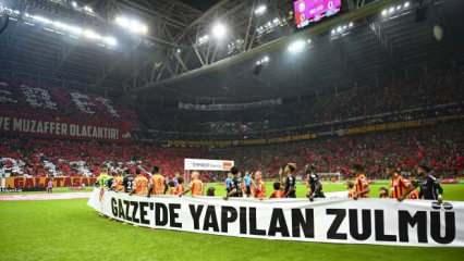 Galatasaray-Beşiktaş derbisinde Filistin'e destek