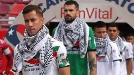 Şili'den Filistin'e destek! Sahaya kefiyelerle çıktılar