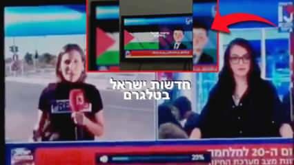 Filistin Hacker grubu, İsrailli Kanal 13'ü hackledi! Canlı yayında şoke eden anlar