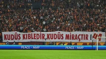 Galatasaray taraftarları dev maçta Filistin'i unutmadı! 