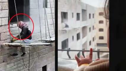 Gazzeli kız çocuğu, kırmızı kefiye giyen işçiyi Ebu Ubeyde sanıp adını sayıkladı!