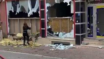 Tartışma sonrası öfkelenen kadın masaj salonunun camlarını keserle kırdı