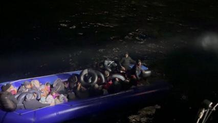 İzmir açıklarında 11 düzensiz göçmen kurtarıldı, 34 göçmen yakalandı