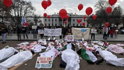 Milyonlar gaze için meydanlara döküldü! Beyaz Saray önünde katilin sponsoruna isyan var