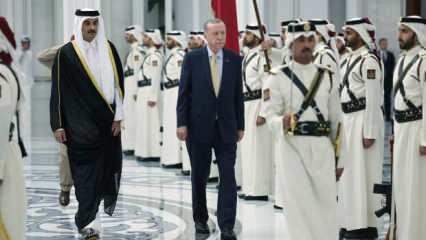 Başkan Erdoğan Katar'da! Dikkat çeken kareler