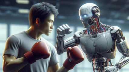 Bilim kurgu değil, gerçek! Robot ile insan boks maçı yaptı! 