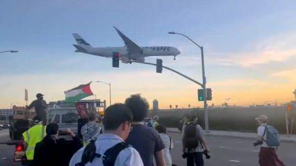 Los Angeles hava alanına giriş yolunu kapattılar! Filistin için hapse girmeyi göze aldılar