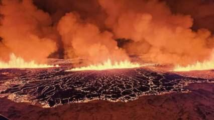 Reykjanes Yarımadası'ndaki yanardağın patlama anından en net görüntü