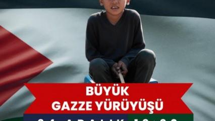 Türkiye'den Gazze'ye destek yürüyüşü!