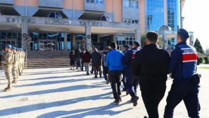 Yunanistan'a kaçarken yakalanan 10 şüpheli tutuklandı