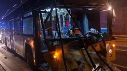 İETT otobüsü kamyonla çarpıştı: Yaralılar var