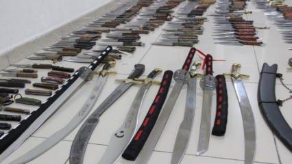 Karaman'da operasyon: Yüzlerce kesici alet ele geçirildi
