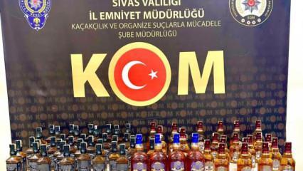 Sivas'ta 80 şişe kaçak içki ele geçirildi