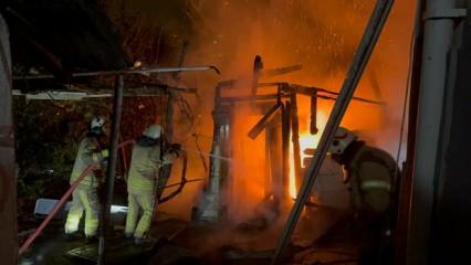 Beykoz'da gecekonduda çıkan yangın söndürüldü!
