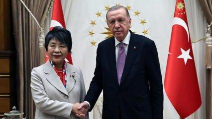Cumhurbaşkanı Erdoğan, Japonya Dışişleri Bakanı Yoko'yu kabul etti