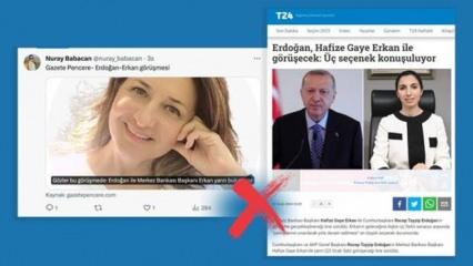 'Cumhurbaşkanı Erdoğan, Hafize Gaye Erkan ile görüşecek' iddiası yalanlandı
