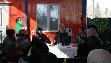 KADEM Başkanı Gümrükçüoğlu, Kahramanmaraş'ta depremzede kadınlarla buluştu
