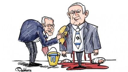 Karikatüristlerin çizimleriyle Gazze'deki katliam ve ABD'nin desteği