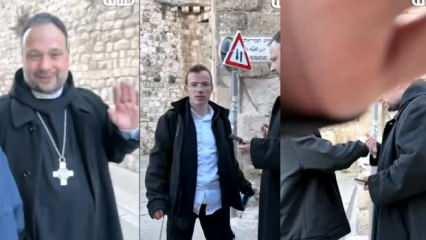 Kudüs'teki bir rahibe işgalci terörist şoku! Neye uğradığını şaşırdı