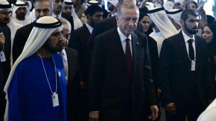 Başkan Erdoğan BAE'de! Dikkat çeken kareler!