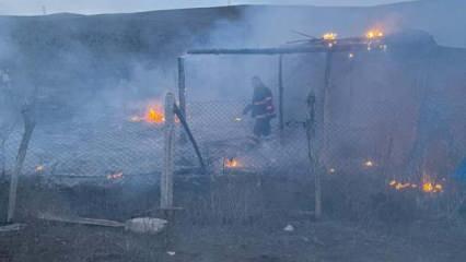 Çankırı'da korkutan yangın: Ahır kül oldu