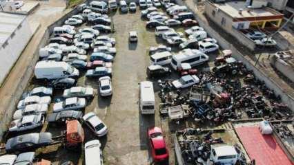 Diyarbakır'da 80 milyon değerindeki araçlar sahiplerini bekliyor...