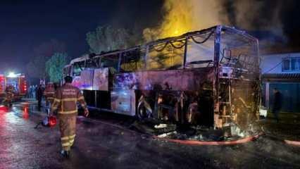 Bartın'da yolcu otobüsünde yangın çıktı!