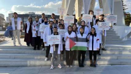 Türkiye’nin sağlık öğrencileri 16 ilde Gazze için bir araya geldi