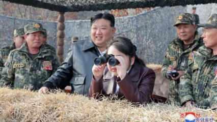 Kim Jong-un, kızıyla düşman mevzilerini izledi