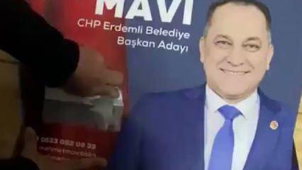 DEM'in ortağı CHP'den yeni skandal! Türk bayrağının üzerini kapattı