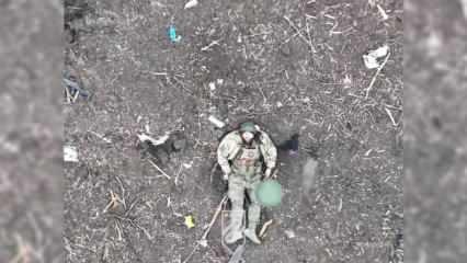 Baygın Rus askeri, drone ile atılan bombadan kaskı sayesinde kurtuldu!