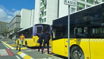 İstanbul'da facianın eşiğinden dönüldü! İETT otobüsü duraktaki otobüslere çarptı!