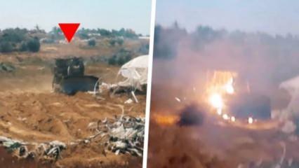 Kassam avlamaya devam: Gazze’nin merkezinde İsrail’in buldozerini uçurdular 