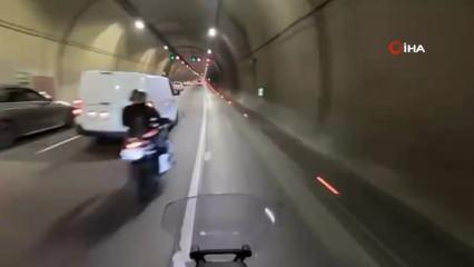 Dolmabahçe Tüneli’ndeki “makas terörü" kamerada! 