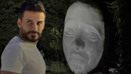 Engin Polat&rsquo;ın sosyal medya hesabından maske heykeli paylaşımı