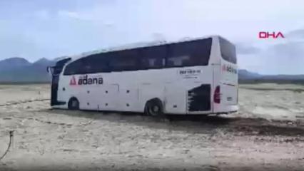 Kayseri- Niğde yolunda yolcu otobüsü şarampole uçtu: Yaralılar var!