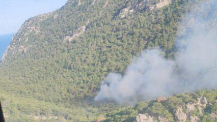 Antalya'da çıkan orman yangını! 2 dönüm alan zarar gördü