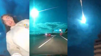 Dev mavi bir ateş topu geceyi aydınlattı! Portekiz ve İspanya üzerinde meteor şaşkınlığı