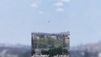 Filistinli genç, İsrail polisinin kullandığı dronu taşla düşürdü!