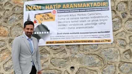 İmam vaadiyle seçim kazanan muhtar, mahalleye ilanla imam arıyor