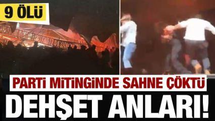 Meksika'da Devlet Başkanın mitinginde dev ekran devrildi