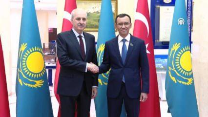 TBMM Başkanı Kurtulmuş, Kazakistan Senatosu Başkanı Aşimbayev ile görüştü
