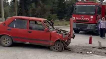 Ciple otomobil çarpıştı: 1 ölü, 2 yaralı