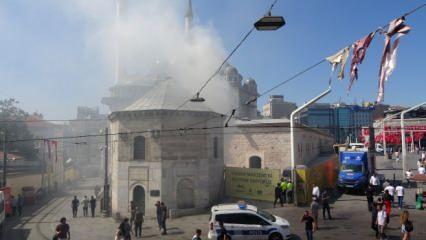 Taksim Meydanı'nda korkutan yangın!