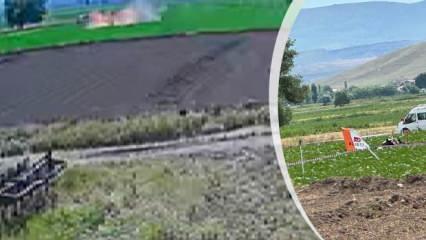 2 pilotun şehit olduğu kaza anı kamerada!