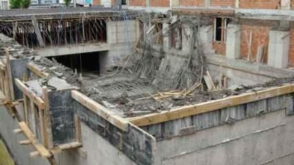 Okul inşaatında çökme: İşçiler beton kalıbın altında kaldı
