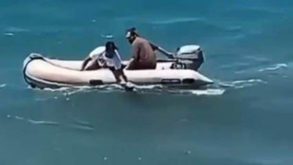 Dalgayla açığa sürüklenen kadının hayatını gençler kurtardı